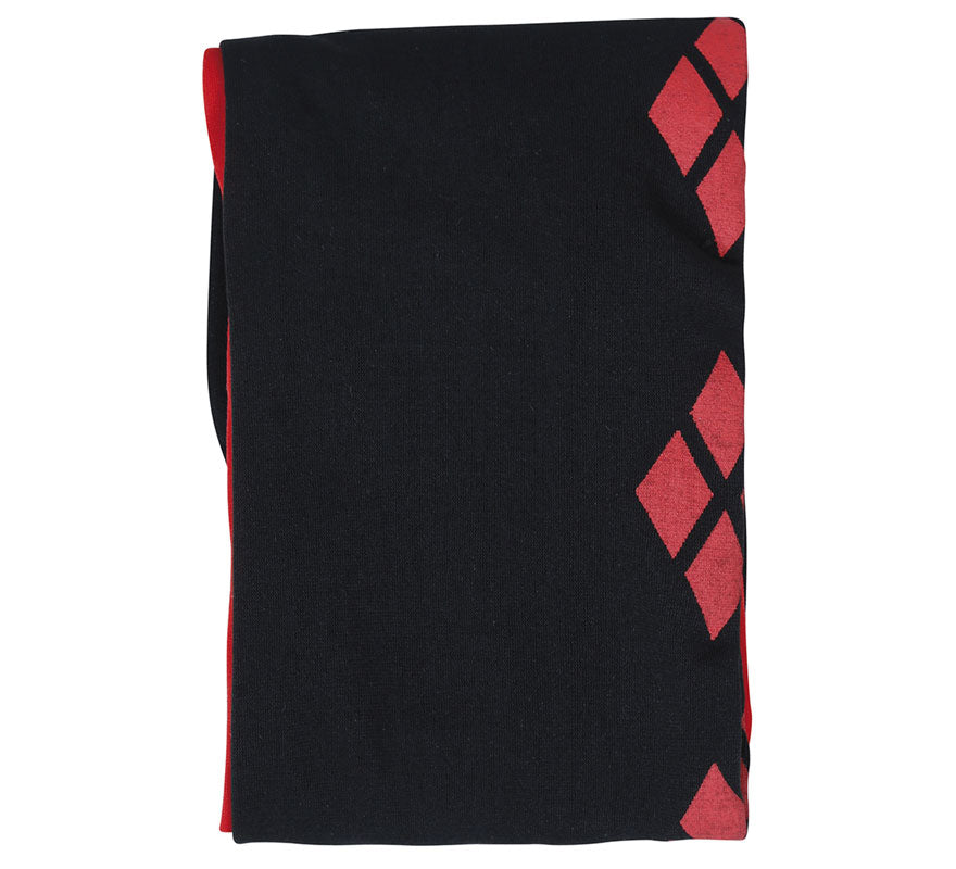 Pantys de Arlequina Roja y Negra Adulto
