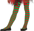 Pantys de Elfa Navideña a rayas rojo y verde infantil
