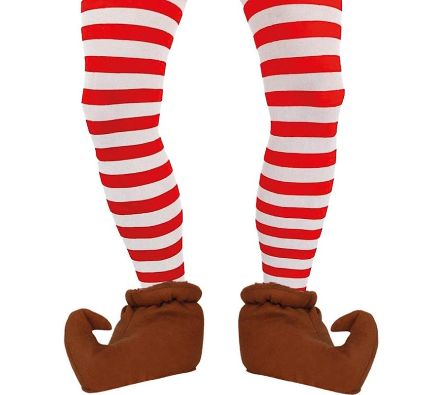 Translation missing: en.Pantys de Elfo Navideño a rayas rojas y blancas adulto
