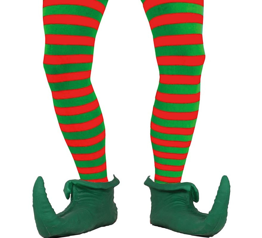 Translation missing: en.Pantys de Elfo Navideño a rayas rojas y verdes adulto