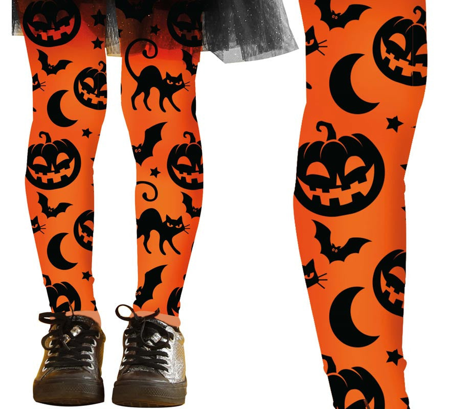 Translation missing: en.Pantys de Halloween naranjas Infantiles