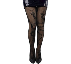 Snake Fishnet Tights