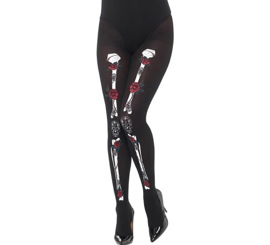 Pantys del Día de muertos Negras