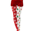 Pantys Navideñas doble estampado copos y árbol adulto