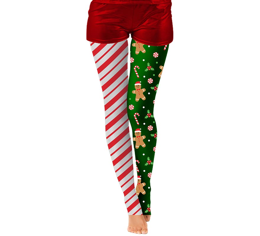 Translation missing: en.Pantys Navideñas doble estampado rayas y galleta adulto