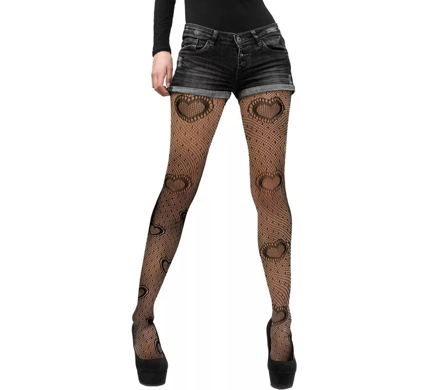 Pantys negros con Corazones