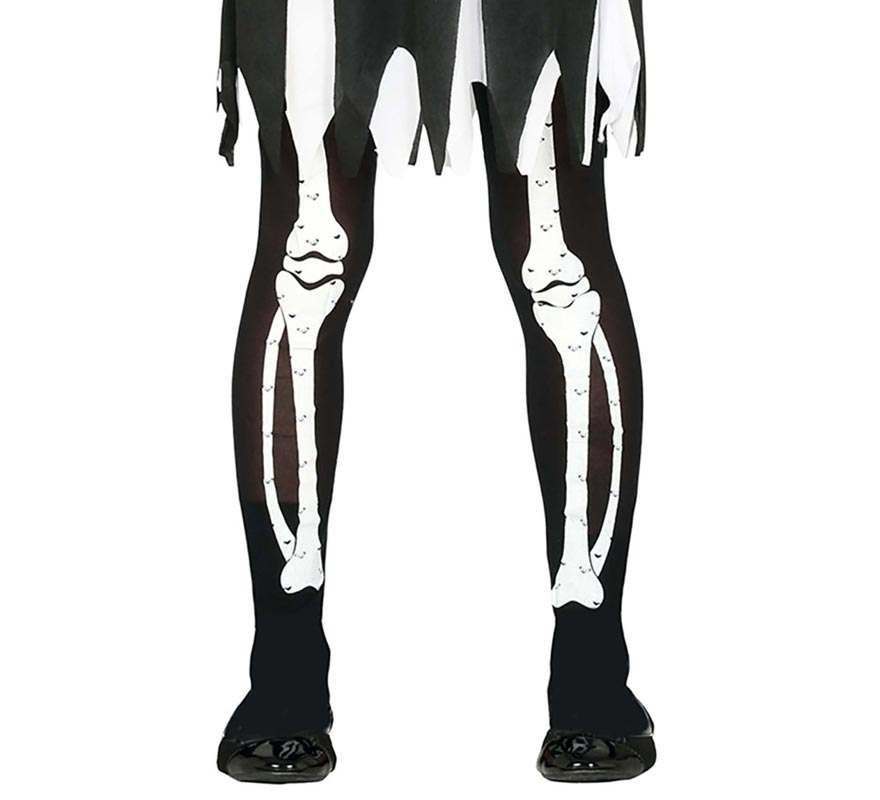 Pantys Negros de Esqueleto para niña