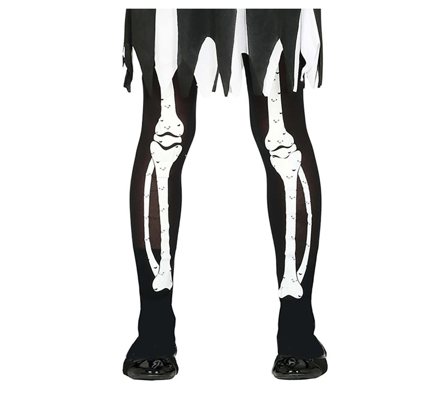 Pantys Negros de Esqueleto para niña