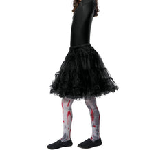 Gray Zombie opaque tights for girls