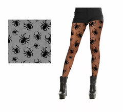 Fishnet Pantyhose with Spiders