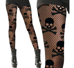 Women's Skull Fishnet Tights
