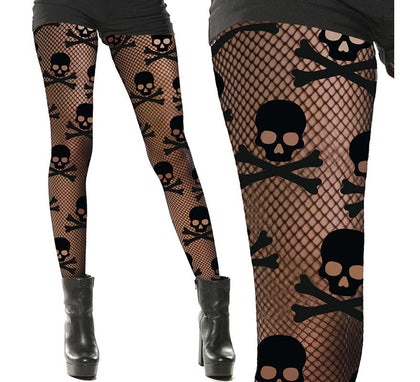 Pantys Rejilla de Calavera para mujer