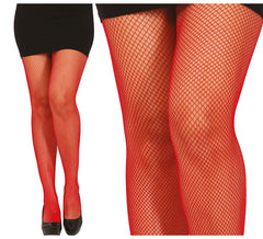 Women's Small Mesh Red Pantyhose