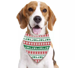 Flakes and Reindeer printed scarf for dogs measuring 69x35 cm