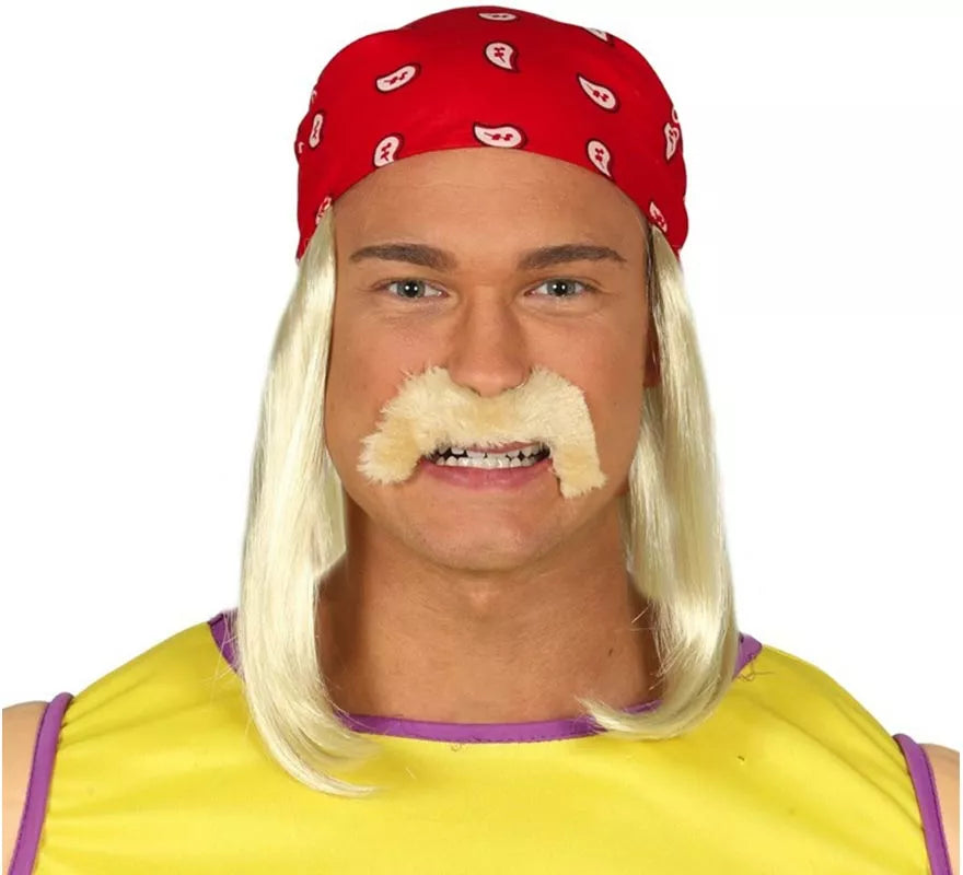 Pañuelo Rojo con Peluca y Bigote