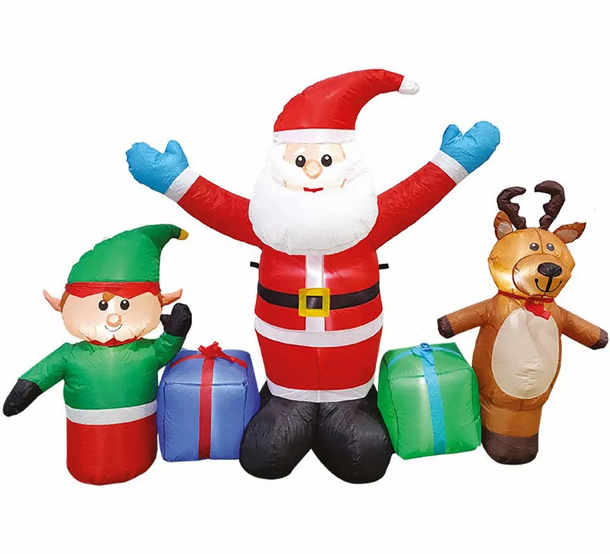 Translation missing: en.Papá Noel, Reno y Elfo Hinchables con LED de 140 cm
