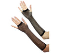 Par de Guantes Largos de rejilla negros adulto de 24 cm
