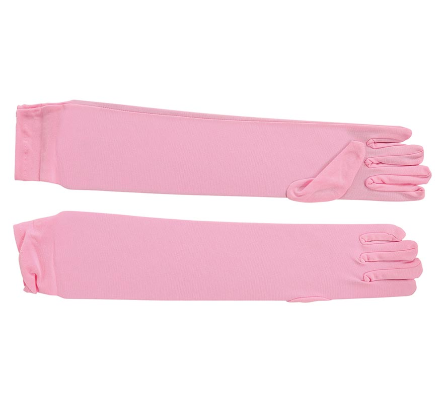Par de guantes largos rosas