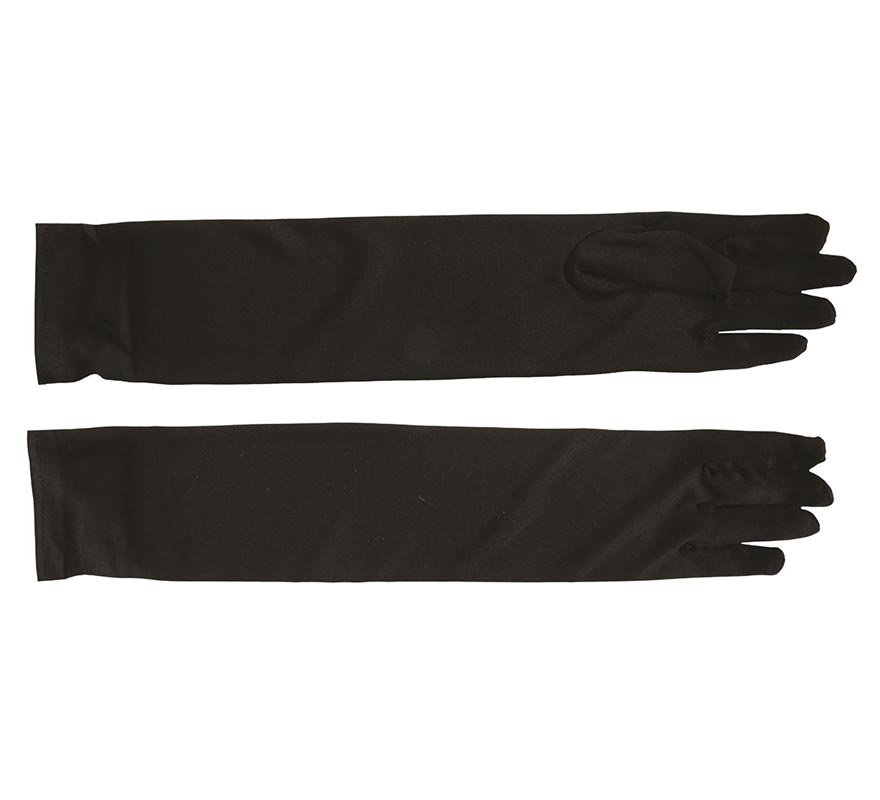 Par de guantes negros 45 cm.