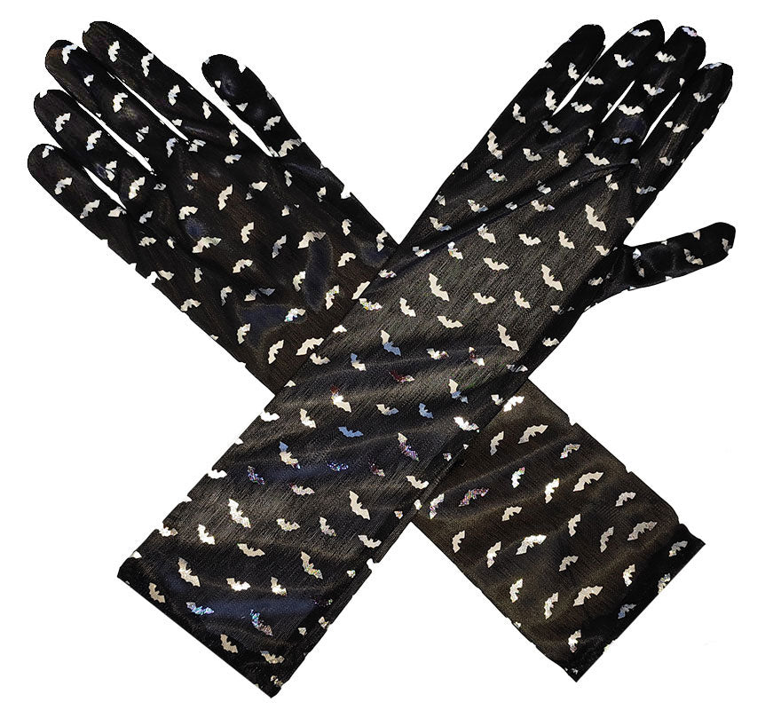 Translation missing: en.Par de Guantes negros con murciélagos adulto