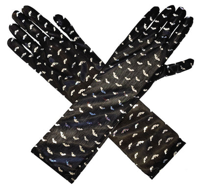 Par de Guantes negros con murciélagos adulto