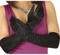 Par de guantes satinados negros 51 cm.