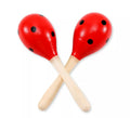 Par de Maracas de madera con lunares de 20 cm