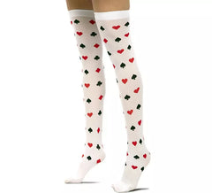 Pair of Adult Poker White Socks