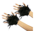 Par de Puños de Pluma negras de 14 cm