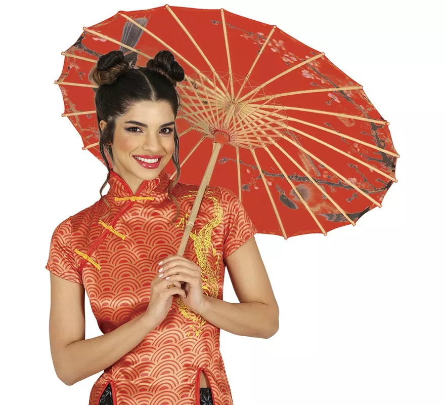 Paraguas Japonés de 82 cm rojo