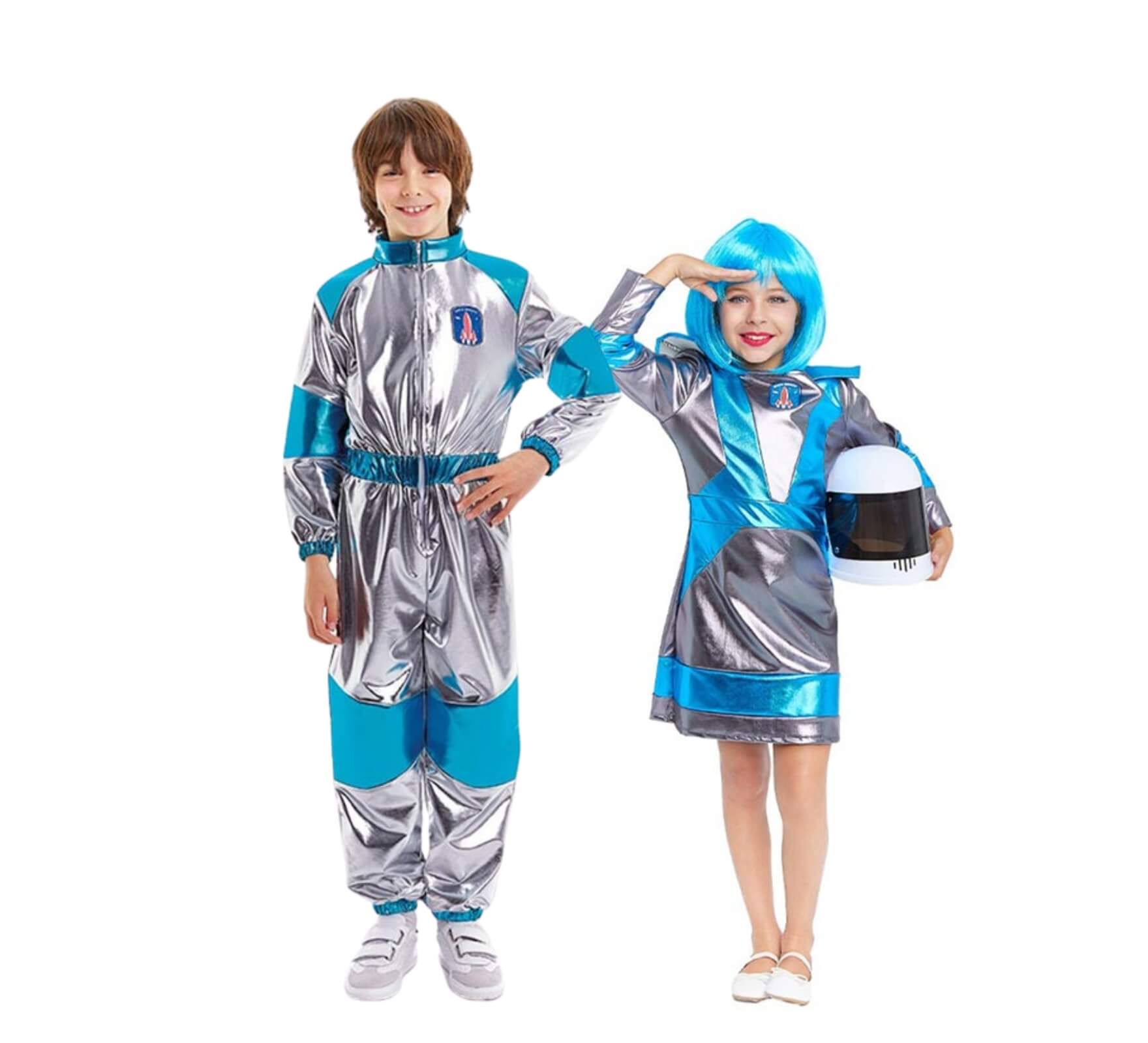 Silver astronaut couple for kids