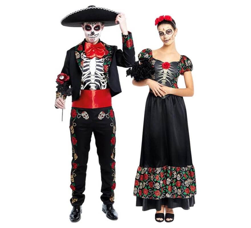 Translation missing: en.Pareja de Catrin y Catrina con rosas