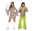 Pareja de hippies verdes floreados