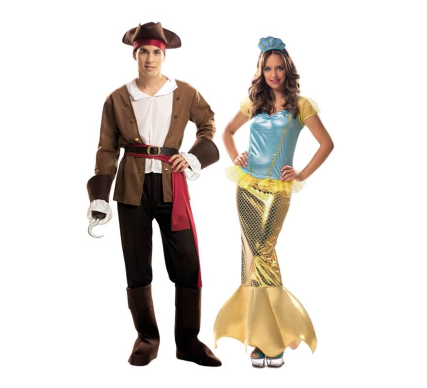 Pirate and mermaid couple
