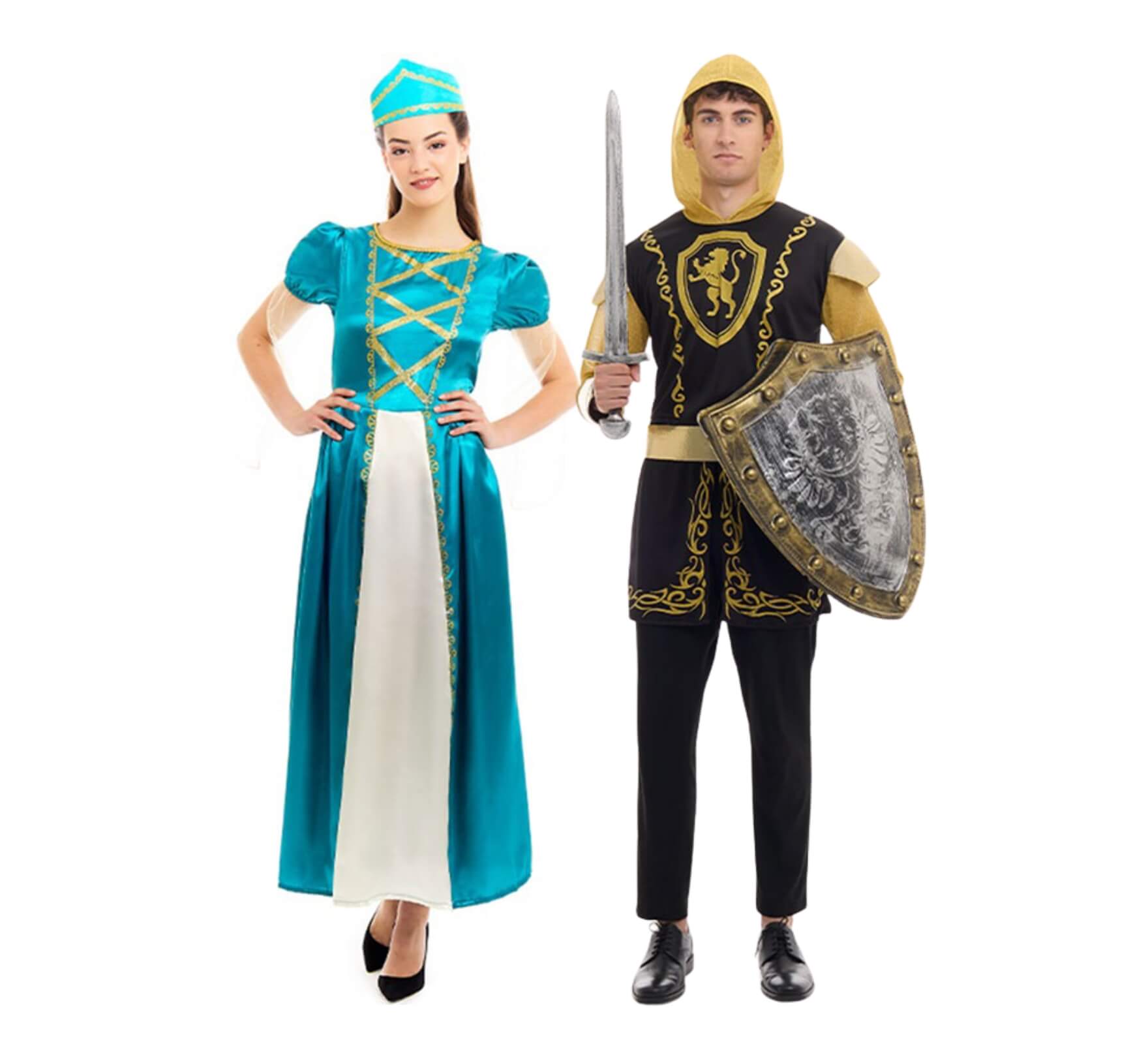 Princess and medieval warrior couple