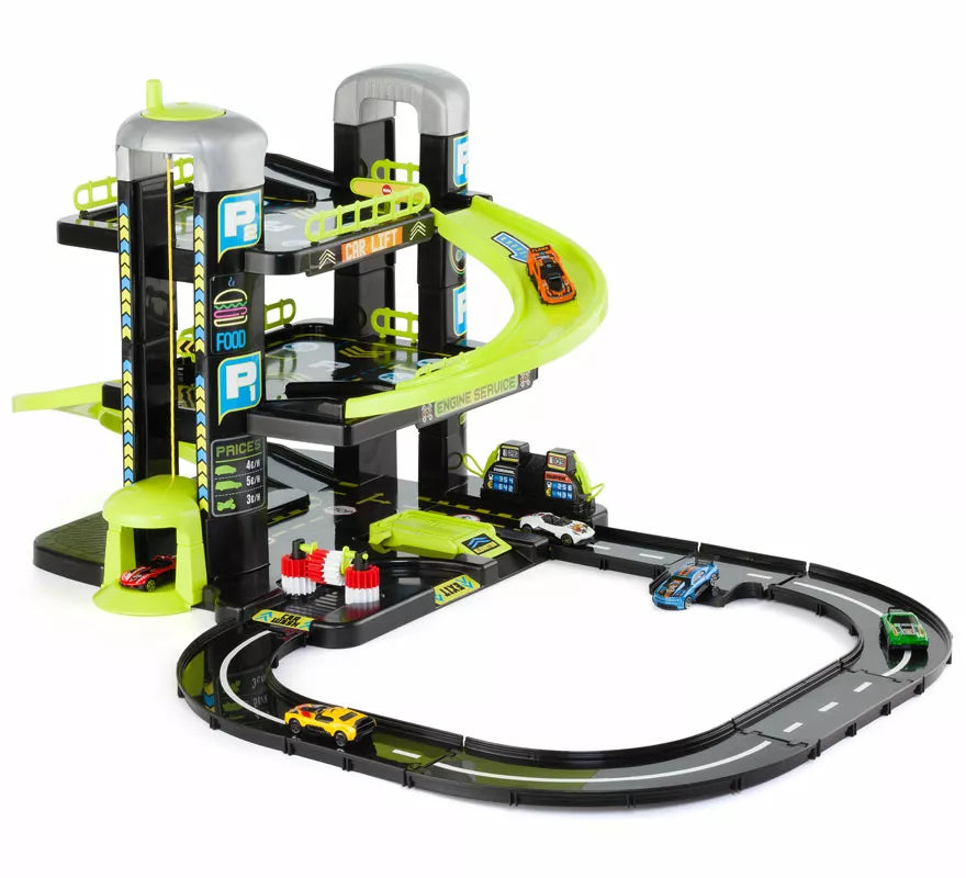 Parking de 3 Plantas con Pistas y 5 Coches