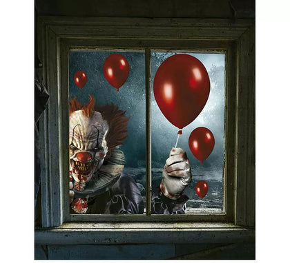Payaso en ventana hoja electroestática de 60x80 cm