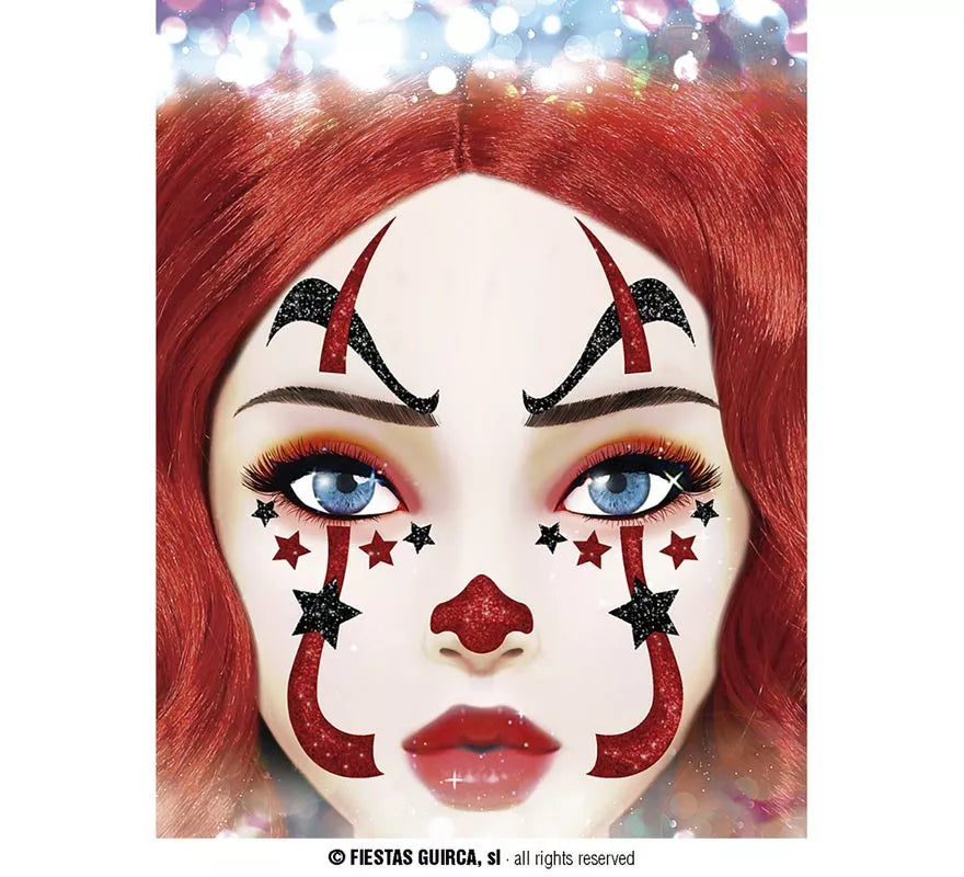 Brillantina Facial Payaso de 20x20 cm