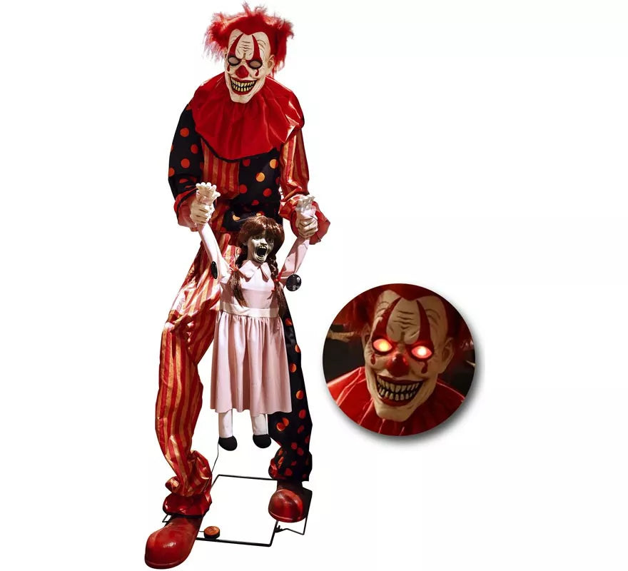 Payaso Secuestrador Gigante Animado con Luz Sonido y Movimiento 65x90x220cm