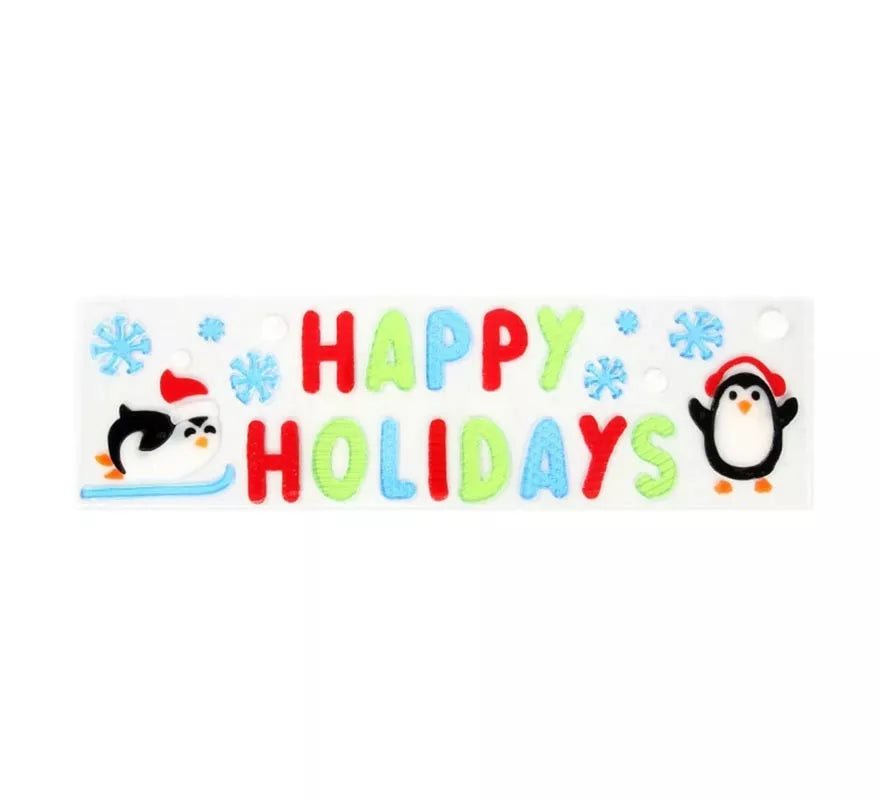 Translation missing: en.Pegatina con Gel Navidad Happy Holidays de 15X50 cm