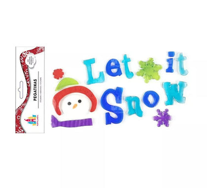 Pegatina con Gel Navidad let it snow de 15X25 cm