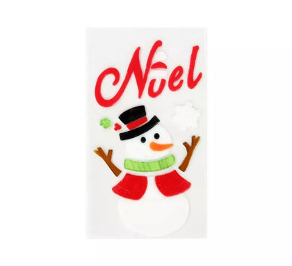 Pegatina con Gel Navidad Muñeco de nieve de 15X25 cm