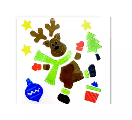 Pegatina con Gel Navidad Reno de 20X20 cm
