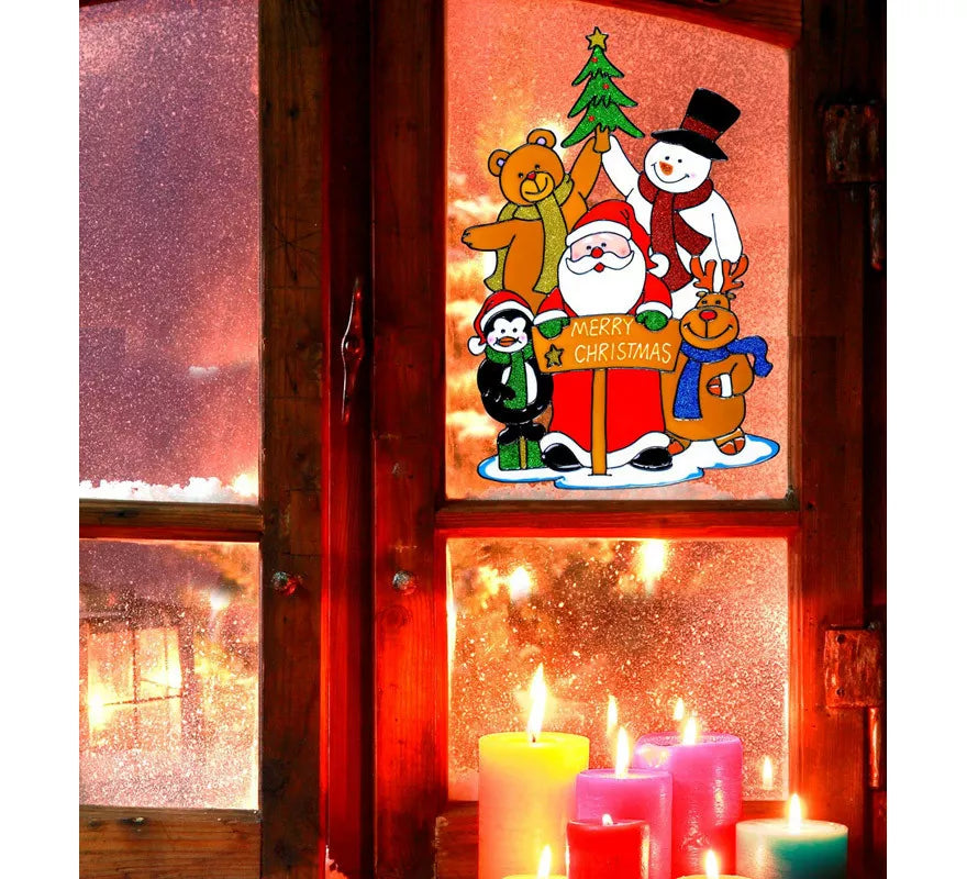 Translation missing: en.Pegatina Ventana Familia Papá Noel de 40 cm