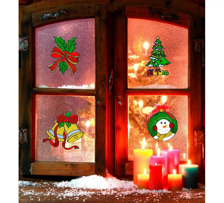 Translation missing: en.Pegatina Ventana Navidad Surtidas en 4 Modelos de 18 cm