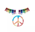 Pegatina y Pestañas Hippie multicolor