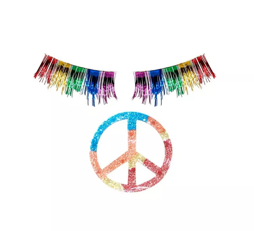Translation missing: en.Pegatina y Pestañas Hippie multicolor