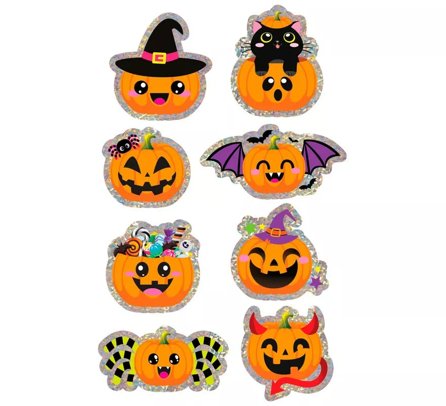 Translation missing: en.Pegatinas Calabaza Surtidas Halloween Holográficas