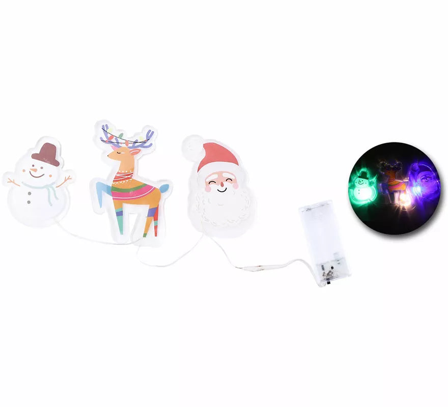 Translation missing: en.Pegatinas Gel Led 3 Figuritas Alegres de Navidad de 15x30 cm