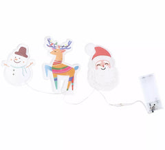 LED Gel Stickers 3 Cheerful Christmas Figurines 15x30 cm